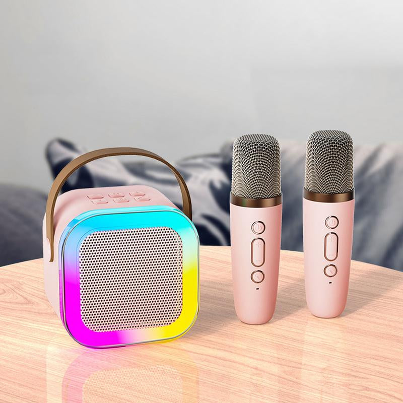HITOZON Portable Wireless Karaoke Speaker with Wireless Microphone,Hifi Stereo Sound KTV Speaker System,Wireless Speaker with RGB LED Lights,Modified Voice,Karaoke Machine for Outdoor,Travel, Best Gift for Home Party,Birthday Gift Speaker Bluetooth Audio