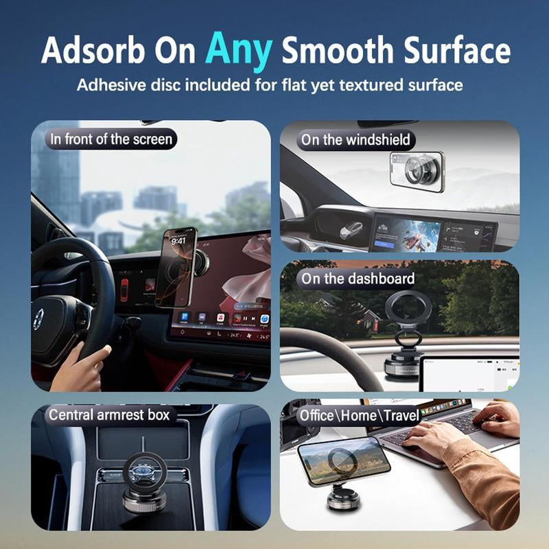 Magnetic Car Phone Holder for Magsafe: 28+LBS Strong Suction Vacuum Phone Mount for Men/Women - 360° Rotatable Adjustable Portable Cell Phone Stand for Iphone 12-16 Pro Max Plus