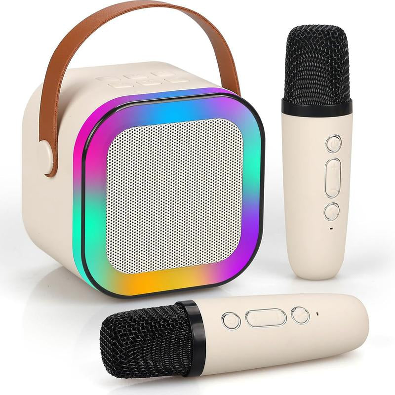 HITOZON Portable Wireless Karaoke Speaker with Wireless Microphone,Hifi Stereo Sound KTV Speaker System,Wireless Speaker with RGB LED Lights,Modified Voice,Karaoke Machine for Outdoor,Travel, Best Gift for Home Party,Birthday Gift Speaker Bluetooth Audio