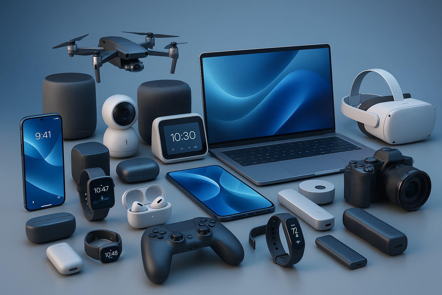 another image which has all types of technology and gadgets. 