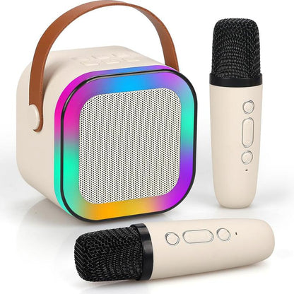 HITOZON Portable Wireless Karaoke Speaker with Wireless Microphone,Hifi Stereo Sound KTV Speaker System,Wireless Speaker with RGB LED Lights,Modified Voice,Karaoke Machine for Outdoor,Travel, Best Gift for Home Party,Birthday Gift Speaker Bluetooth Audio